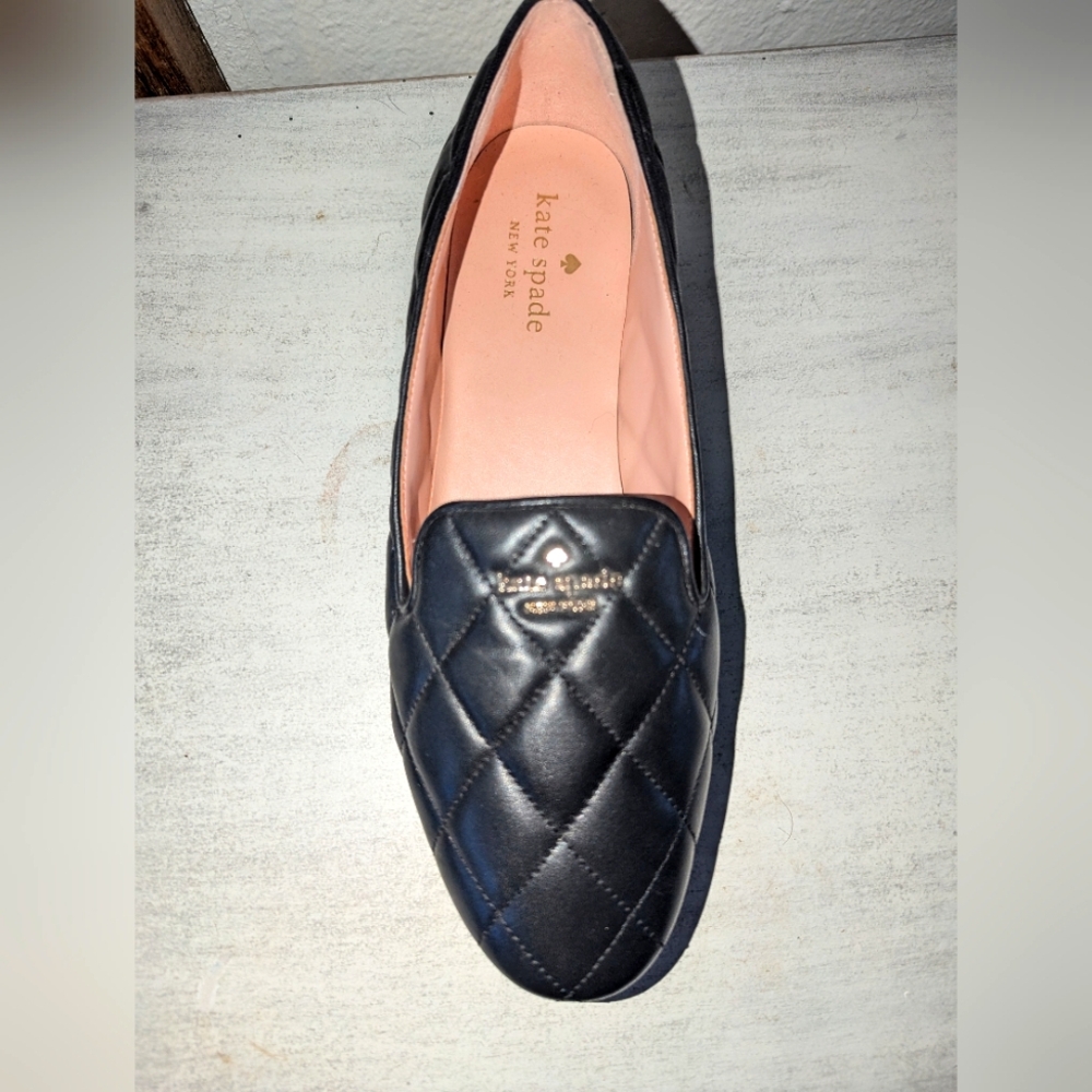 Kate Spade, Black Claudia Quilted loafers, size 9
